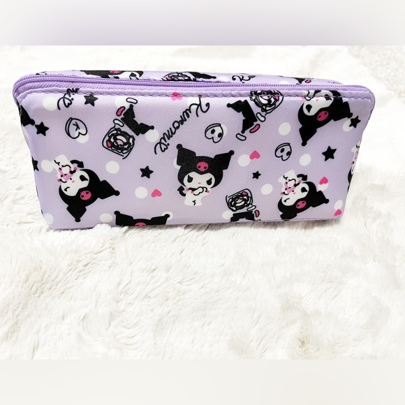 Sanrio Kuromi Purple Pencil Case Makeup Case Cute Make Up Bag - Picture 2 of 4